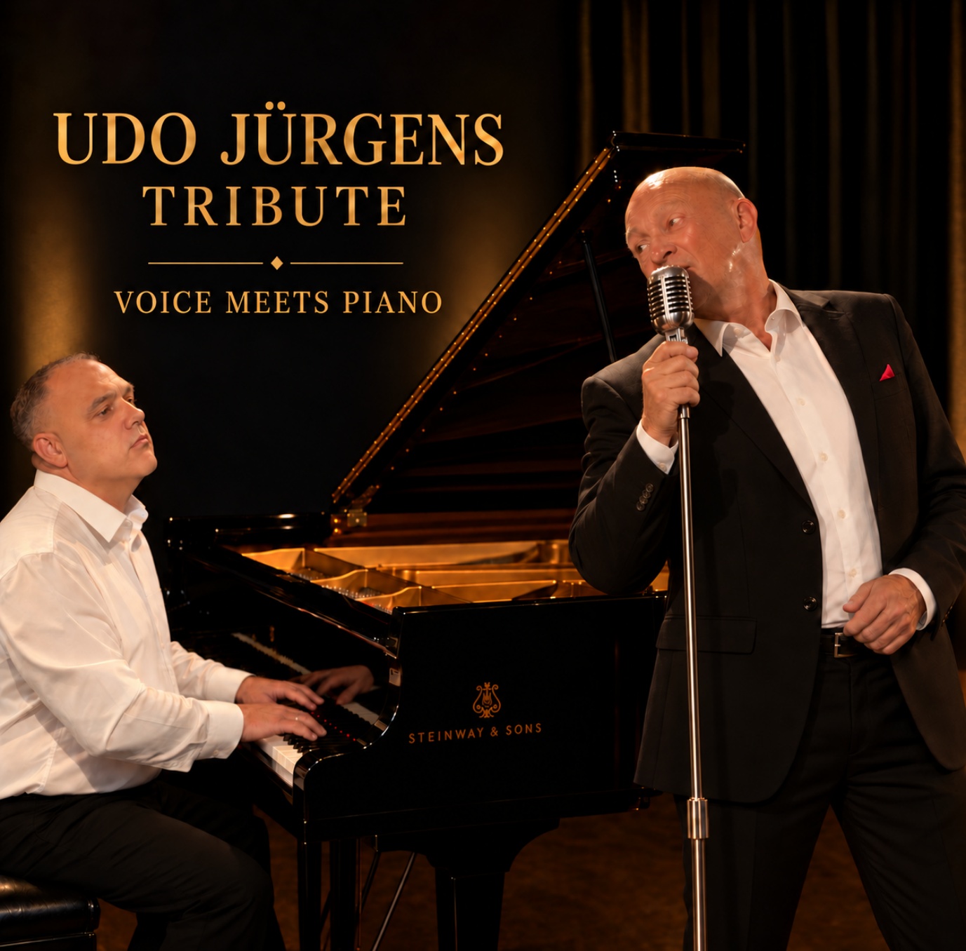 VOICE MEETS PIANO: Siegmar Meemken mit Mikrofon und Razvan Dragus am Flügel